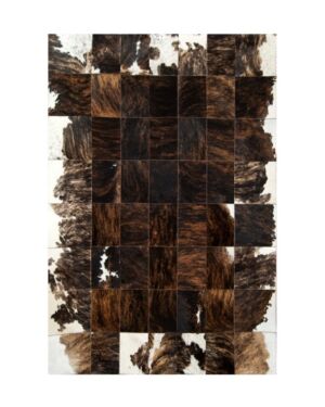 Patchwork cowhide rug k-156 medium brown