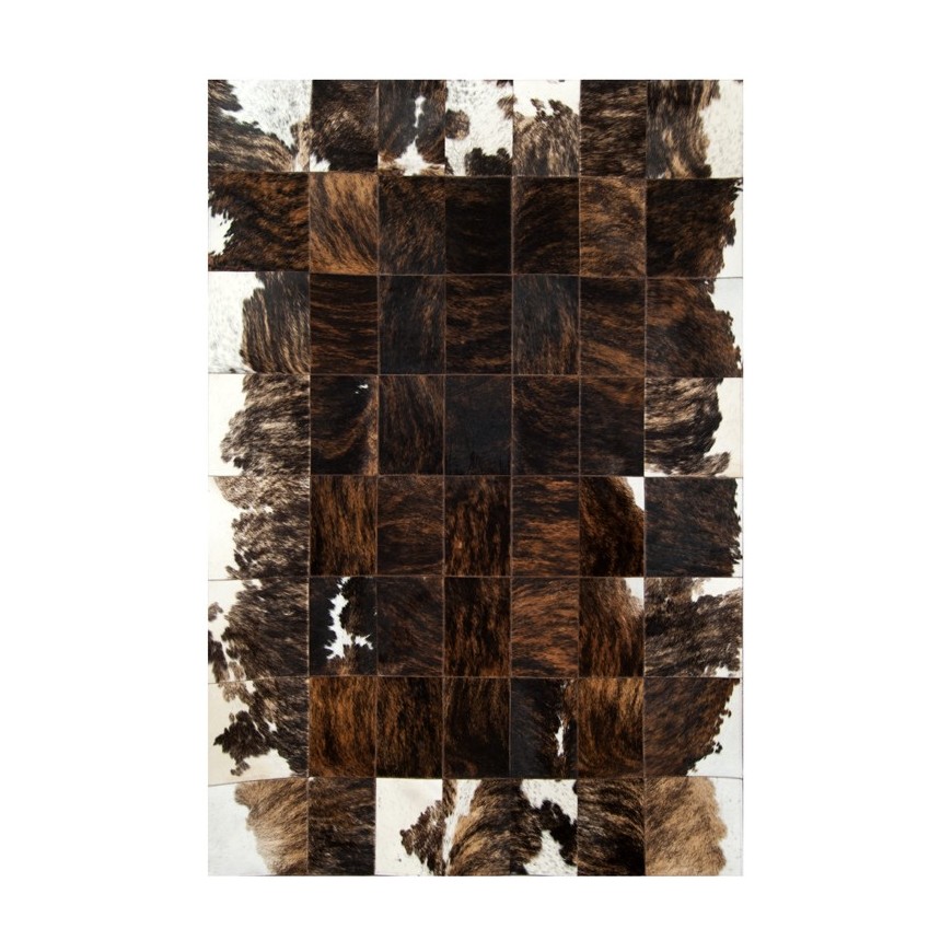 Patchwork cowhide rug k-156 medium brown