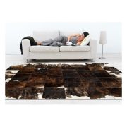 Patchwork cowhide rug k-156 medium brown