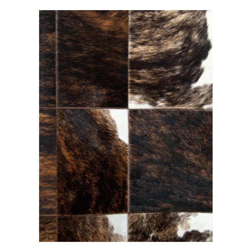 Patchwork cowhide rug k-156 medium brown