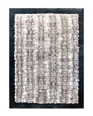 Fur Rug k-1869 Fox White - Grey frame croco nero