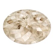 Patchwork Cowhide rug Circle DIAMOND LIGHT BEIGE k-106