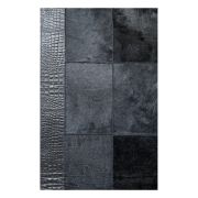 Patchwork Cowhide rug k-160 black frame croco nero