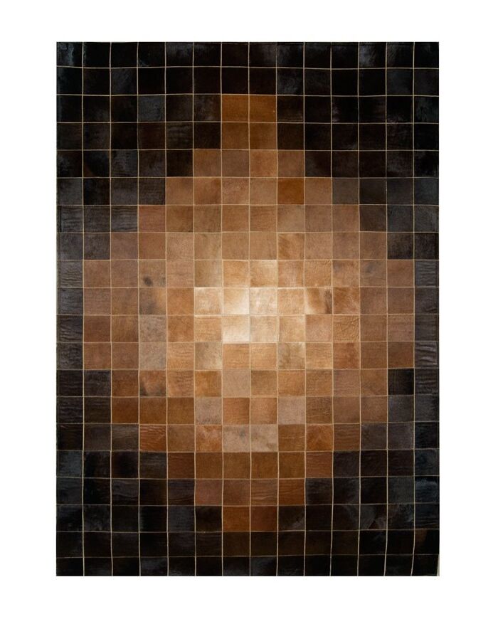 Patchwork Cowhide rug k-1825 mosaik baio cognak