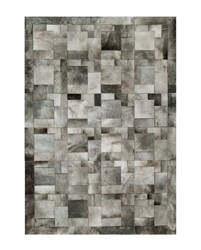 Cowhide rug k-1914 grey elephant puzzle