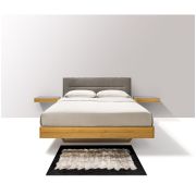 Beige Open Furry Fox Carpet with Leather Frame k-1119