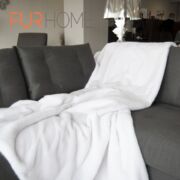 White  Mink  Fur Blanket k-310