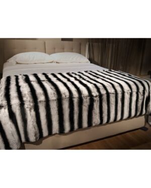 Chinchila Bedcover Rex Rabbit  Fur Blanket  | Fur Home k-305