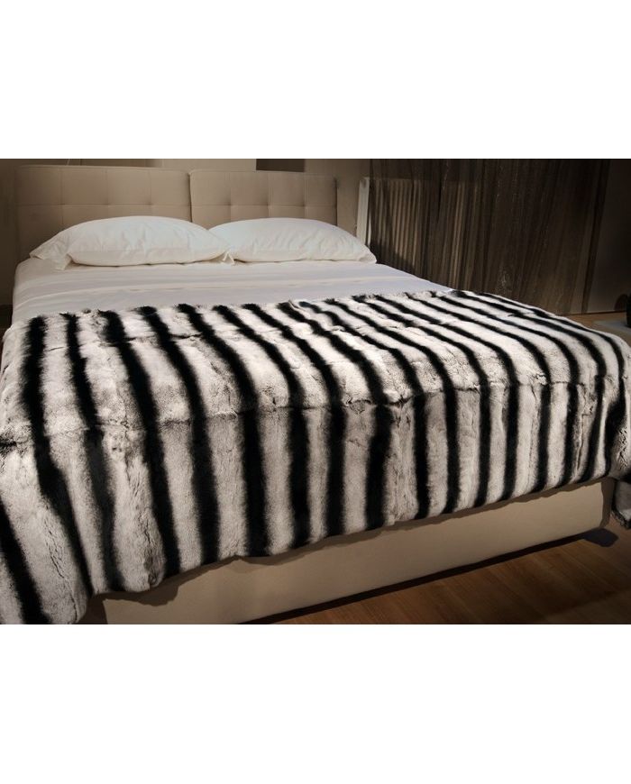 Chinchila Bedcover Rex Rabbit  Fur Blanket  | Fur Home k-305