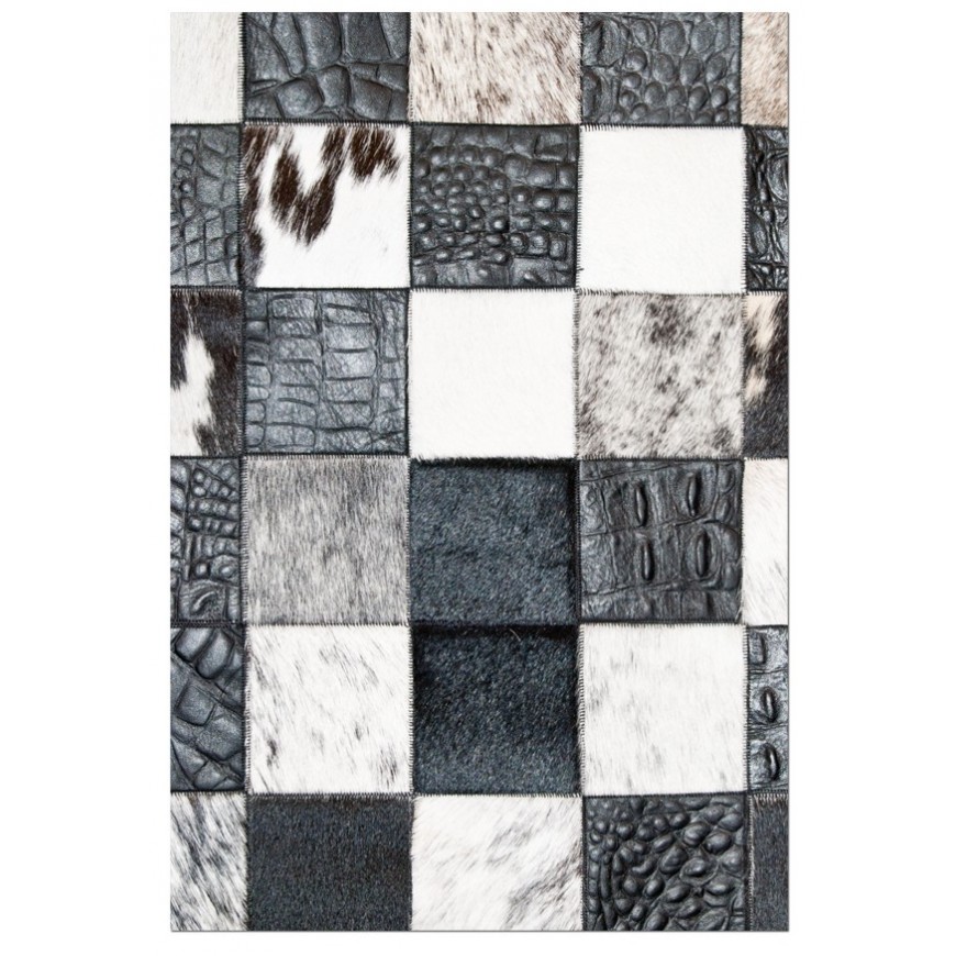 Mosaic Hide Rug Multicolour Black-White  k-1112