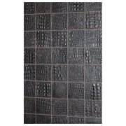 Hide rug crocco leather dark brown (t.moro)  with frame k-107