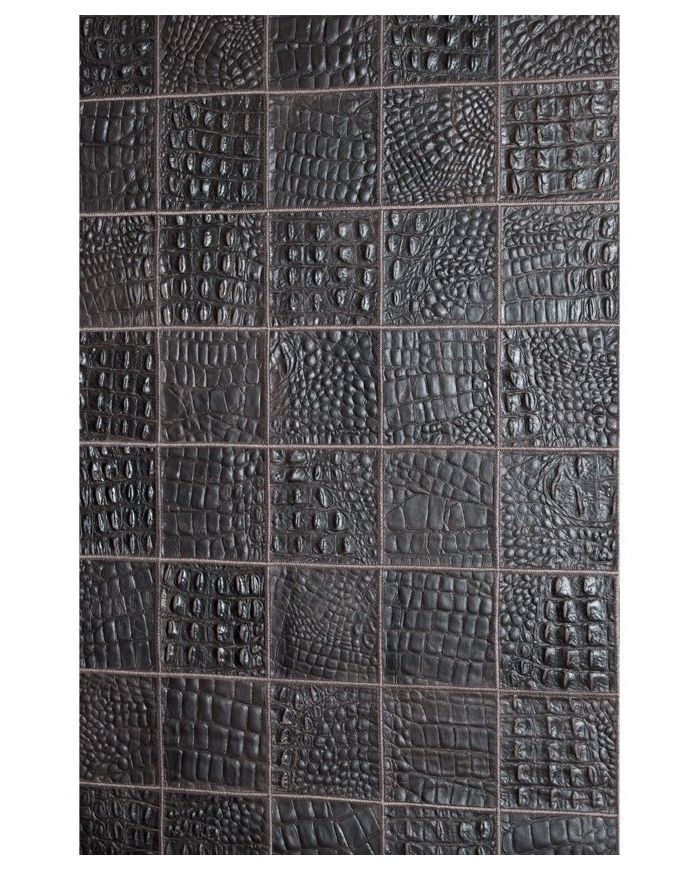 Hide rug crocco leather dark brown (t.moro)  with frame k-107