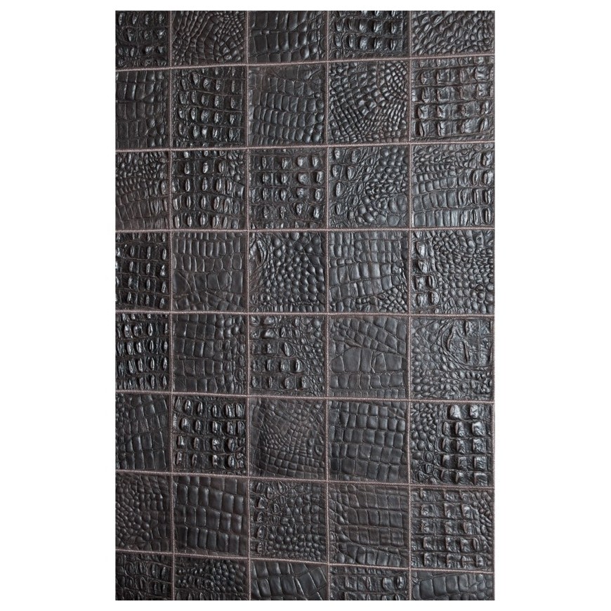 Hide rug crocco leather dark brown (t.moro)  with frame k-107