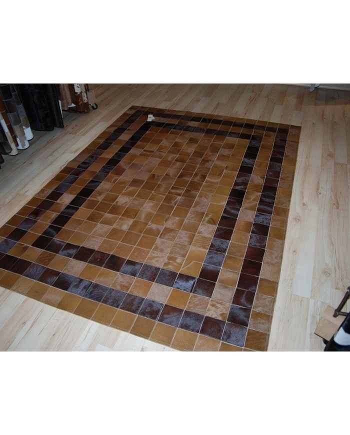 Mosaic Hide rug double line baio t.moro k-2121