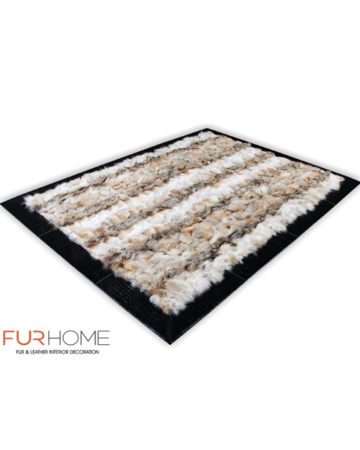 Coyote natural Fur Rug with frame k-150