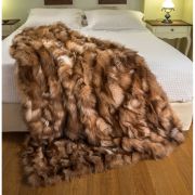 Crystal real fox fur throw - blanket k-300