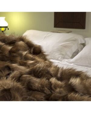 Crystal real fox fur throw - blanket k-300