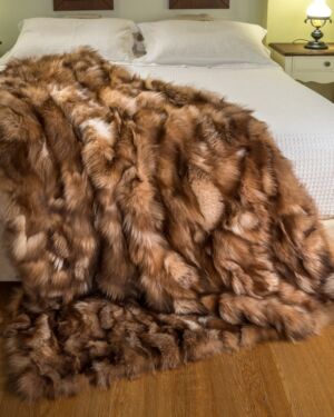 Crystal real fox fur throw - blanket k-300