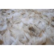 Real Fur rug wolf light beige white frame cognac pony k-1118