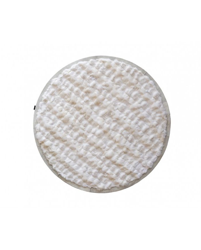 Furry Carpet Round White Ivory Fox k-152