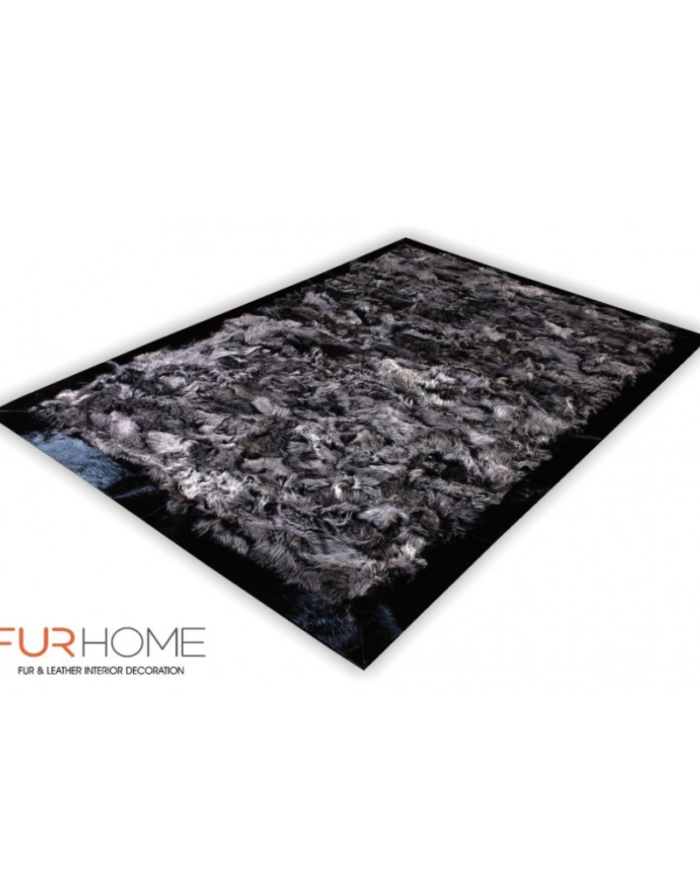 Sheepskin Toscana Fur Rug with Frame pony black k-147