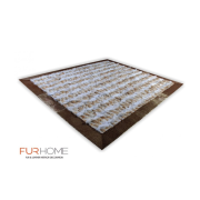 Wolf natural rug with frame gold crocco pony k-148