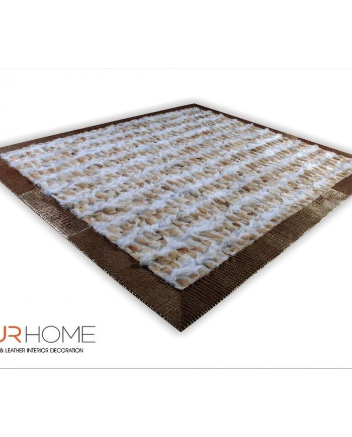 Wolf natural rug with frame gold crocco pony k-148