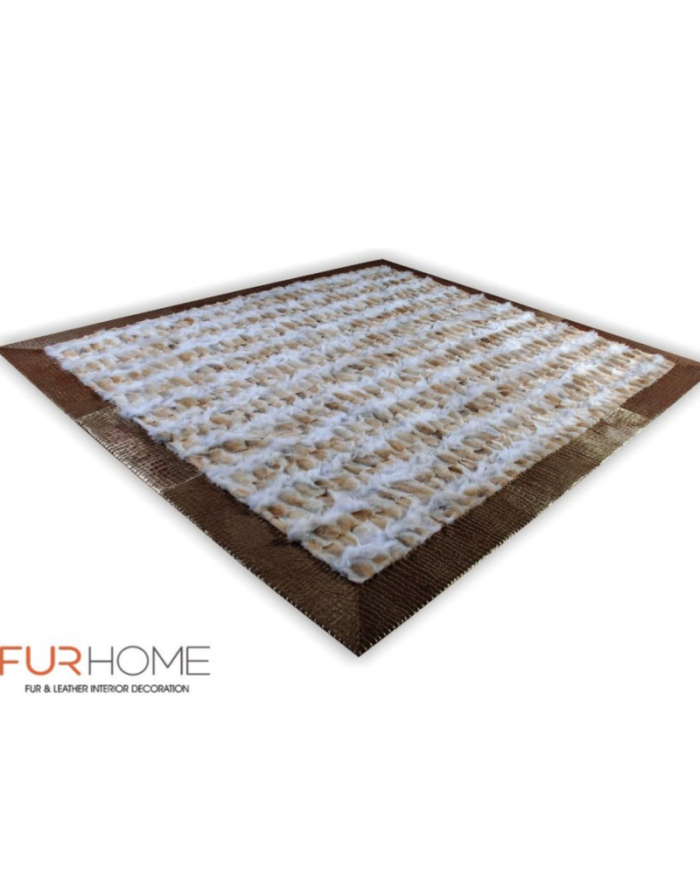Wolf natural rug with frame gold crocco pony k-148