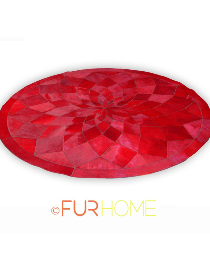 Round Leather Carpet Red Rotunda K-241