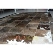 Cowhide Rug  Olive Grey White Alpen in panels 20X20cm fr k-108