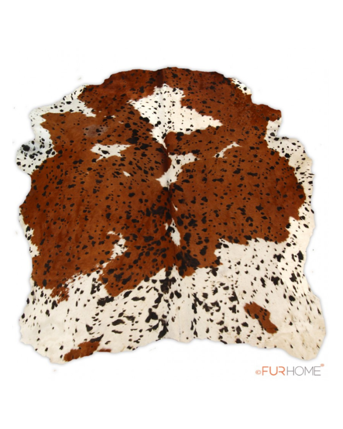 Large Cowhide Rug  D-081 light brown with spots and ivory ( lyon)