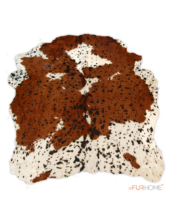 Large Cowhide Rug D-081 in Hellbraun mit Flecken und Elfenbein (Lyon)