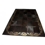 Gold with dark brown leather rug ART 1 K-099