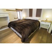 Dark Brown Mink Plucked Fur Blanket k-312