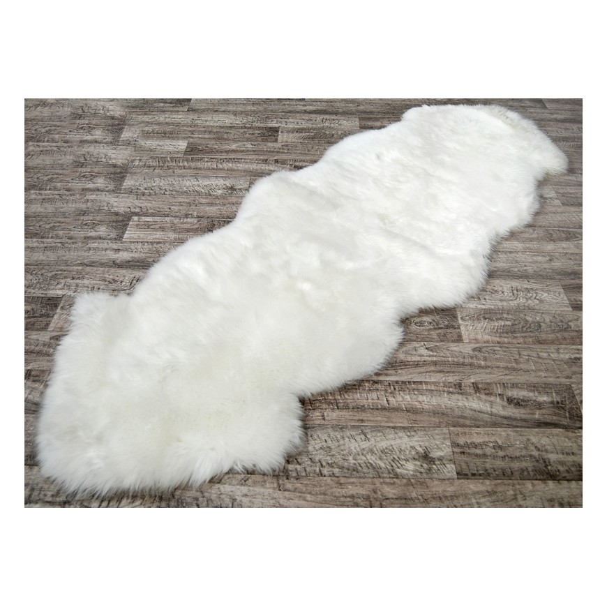Lammfell Doppelter Teppich Farbe Elfenbein - Weiß