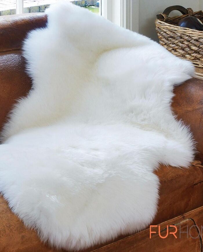 Sheepskin Single Rug Colour Ivory - white