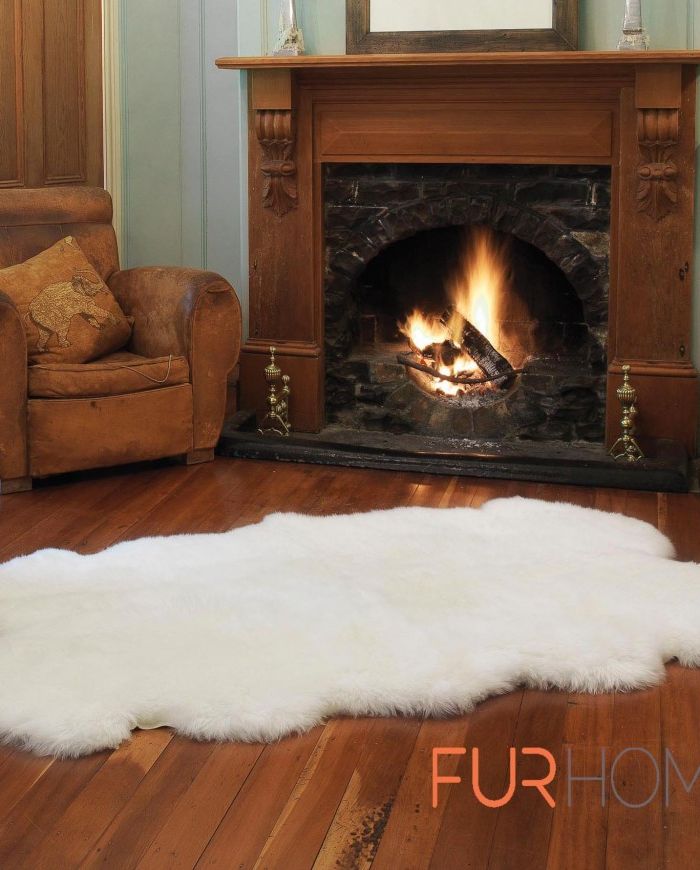 Sheepskin Rug  4 P Quarto Colour Ivory - white