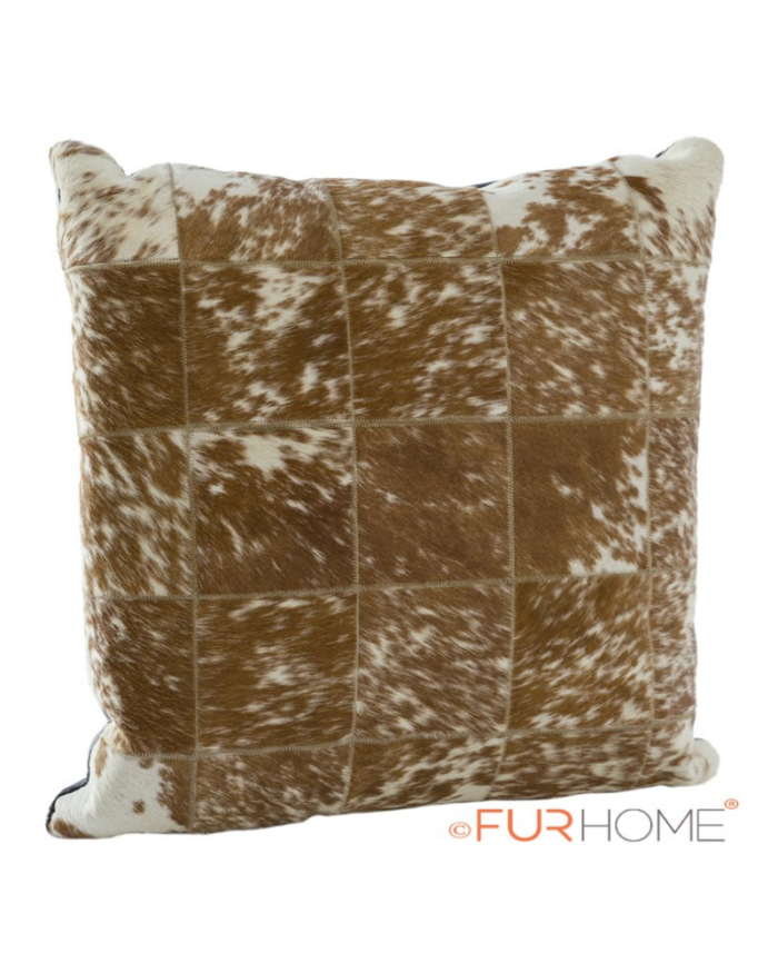 Cowhide cushion brown with white spot 10 G-521