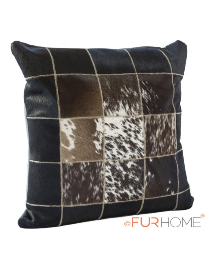 Cowhide cushion white black brown spot  10 G-523