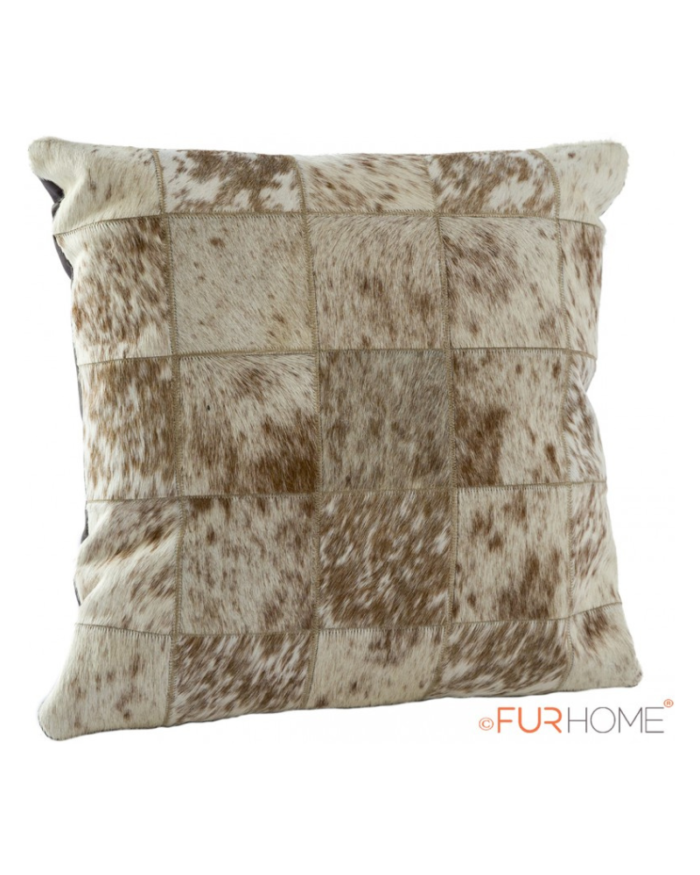 Cowhide cushion white brown 10 G-520