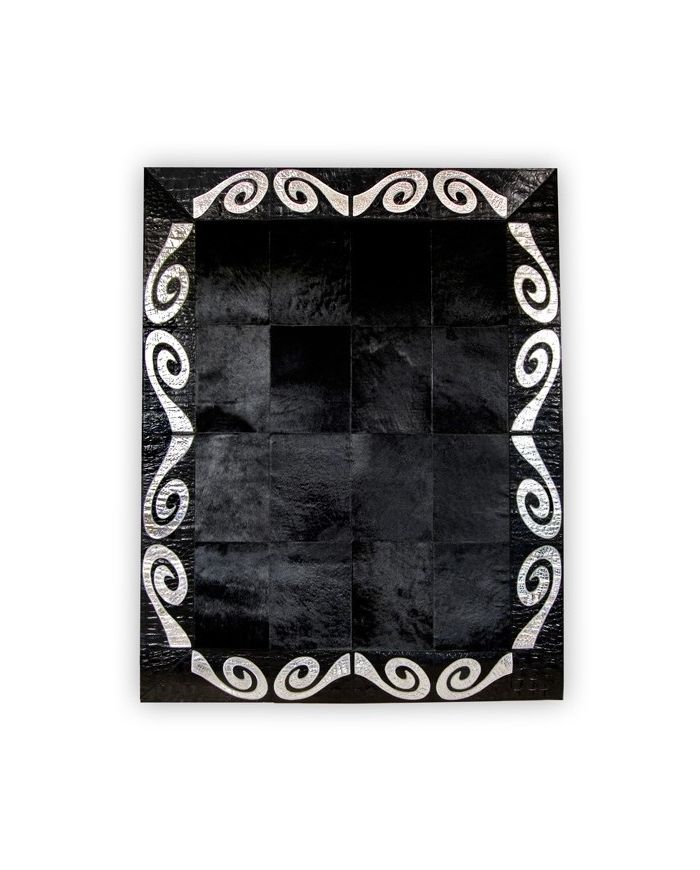 Silver Black Leather Carpet Art K-155