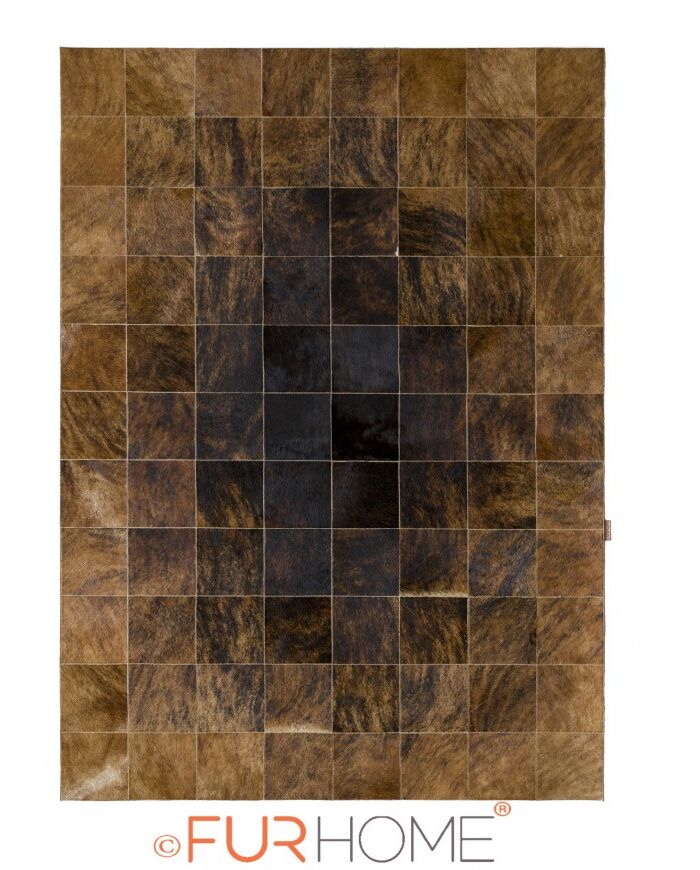 Leather Carpet Brown Dark-Beige leather panel 20×20 k-101