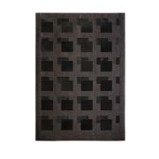 Dark Brown Leather & Pony skin Puzzle Rug k-100