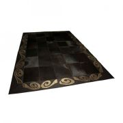 Gold with dark brown leather rug ART 1 K-099