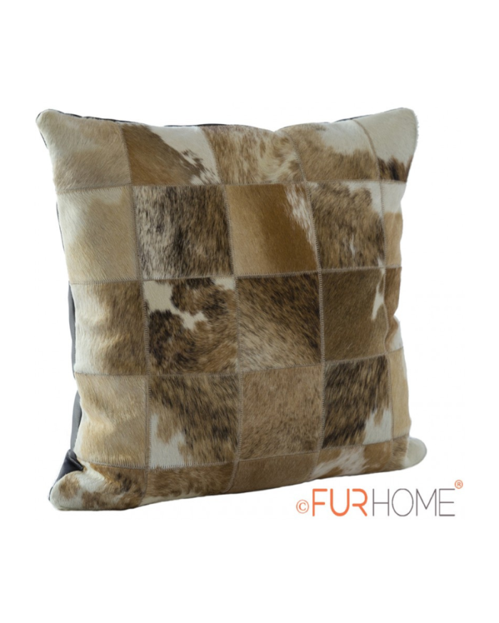 Cowhide cushion beige brown spot  10 natural G-524