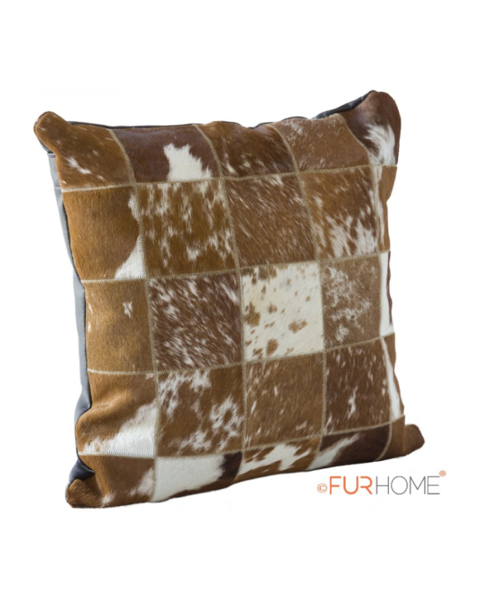 Cowhide cushion natural beige spot white  10 G-527