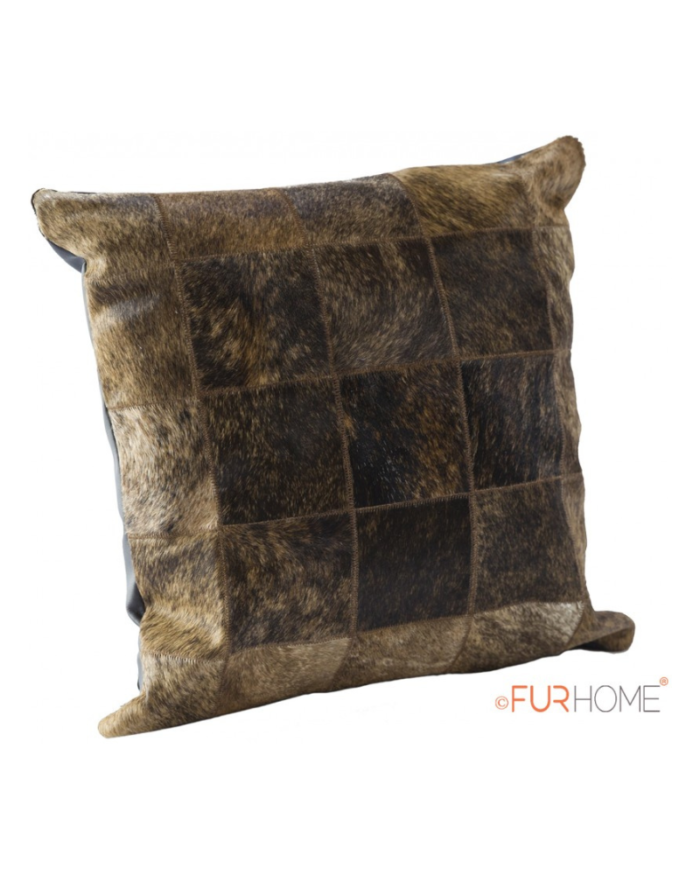 Cowhide cushion natural dark brown beige 10 G-528