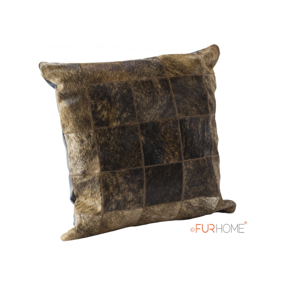 Cowhide cushion natural dark brown beige 10 G-528