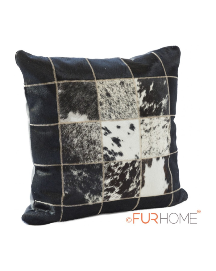 Cowhide cushion white black spot  10 G-522