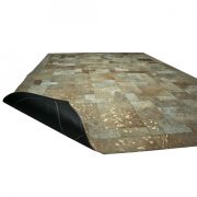 Gold Beige Patchwork Rug puzzle  Golden with frame k-136